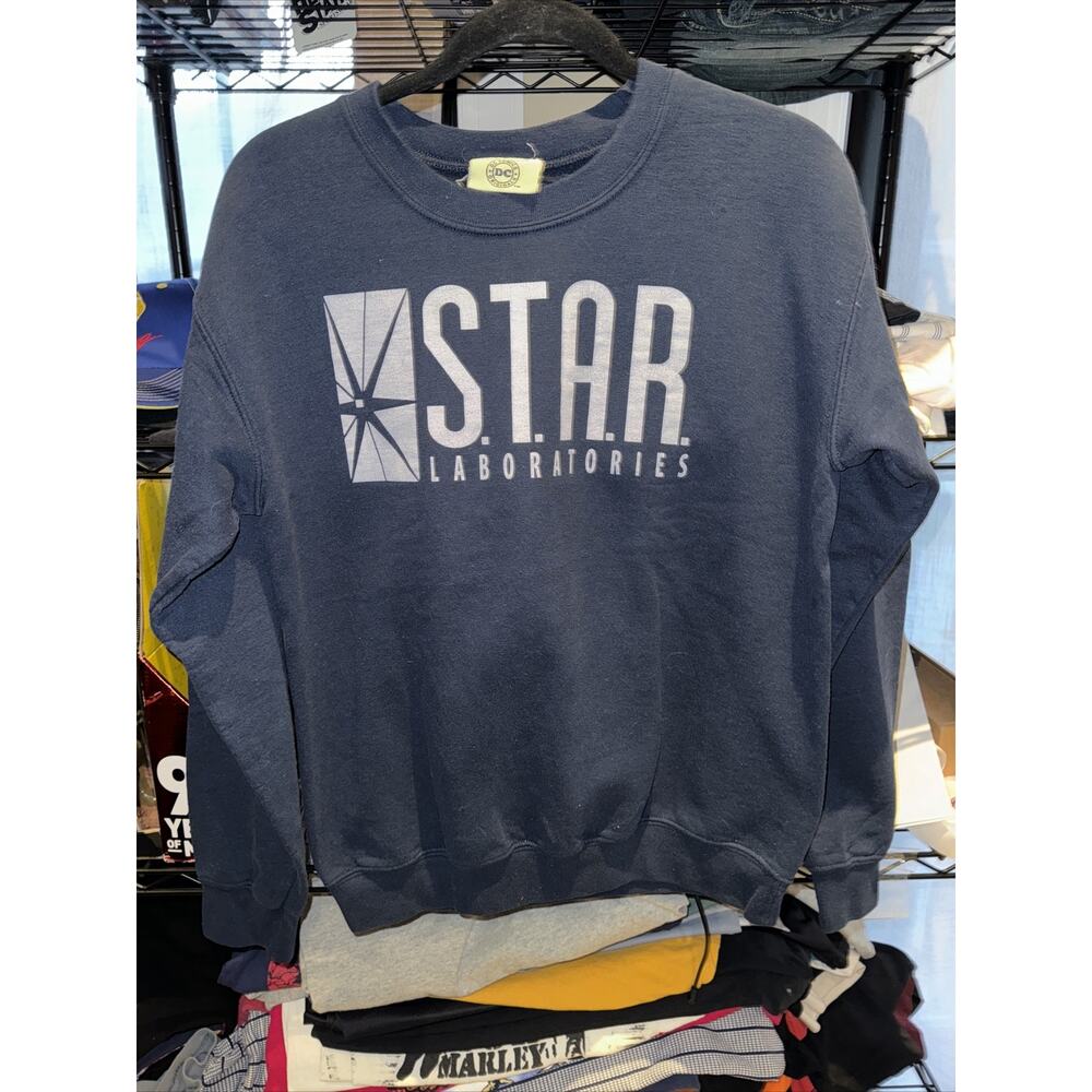 DC Comics S.T.A.R. Laboratories Navy Crewneck Size Small